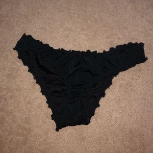 Women’s black ruffle bikini bottoms
